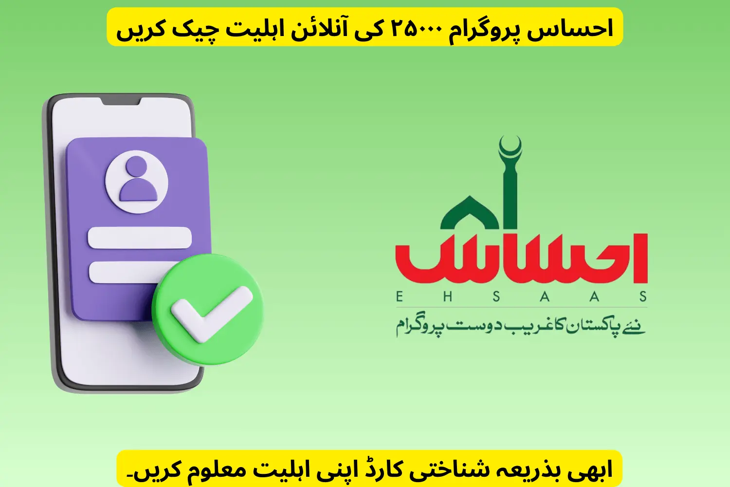 ehsaas program 2500 cnic check online 2025
